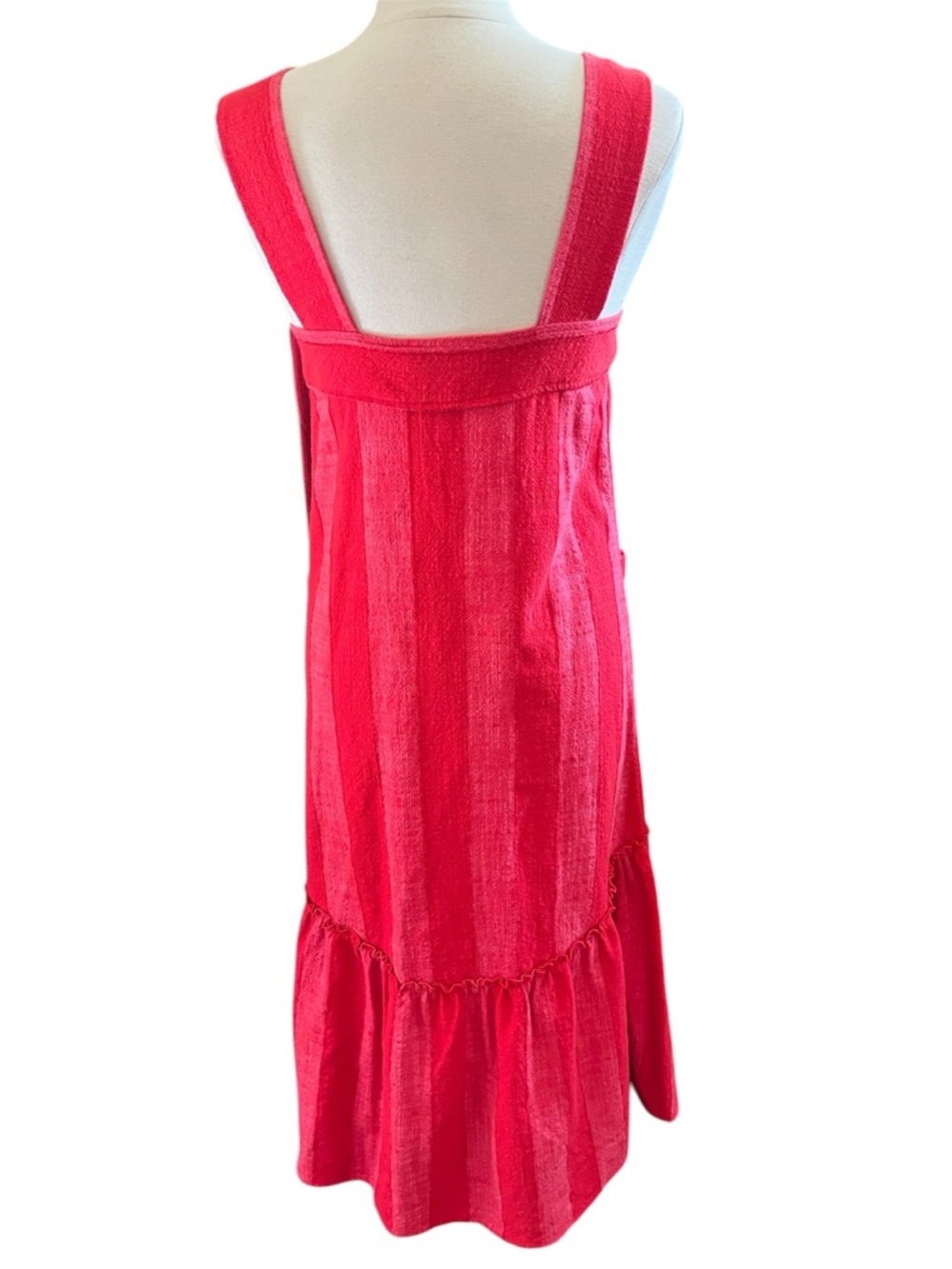 Mauve Bright Red & Red Striped Sleeveless Midi Dress Size Small - Picture 6 of 14